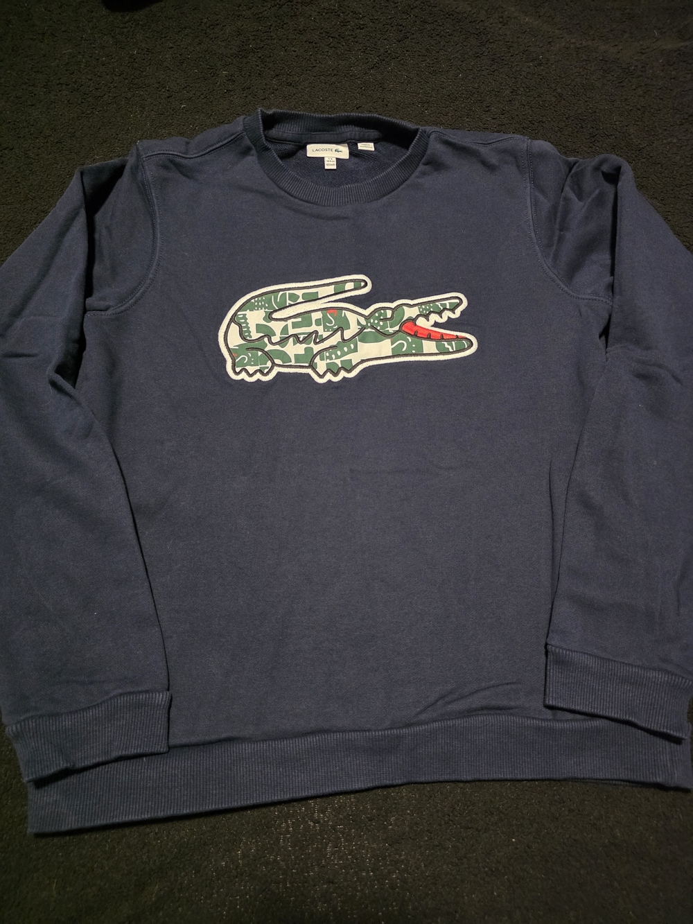 Lacoste Navy Crewneck with Crocodile Patch
